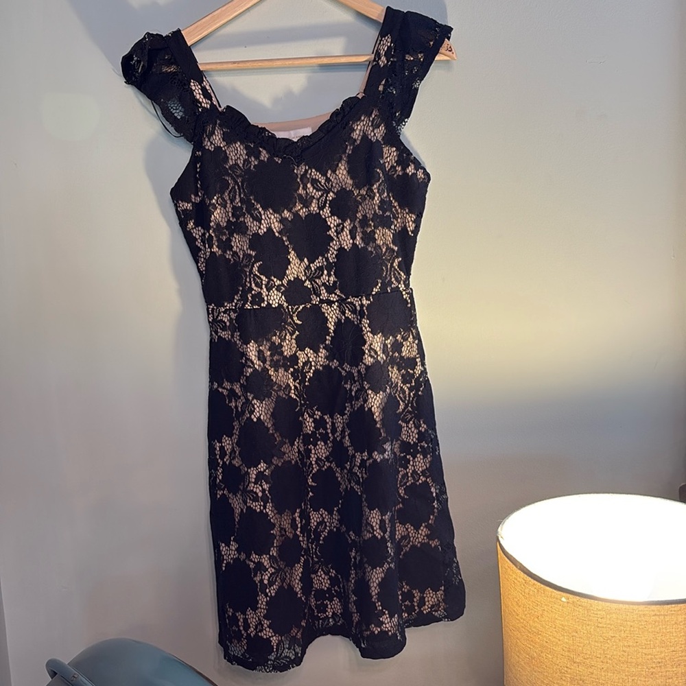 Monteau Black Lace Dress Small NWT